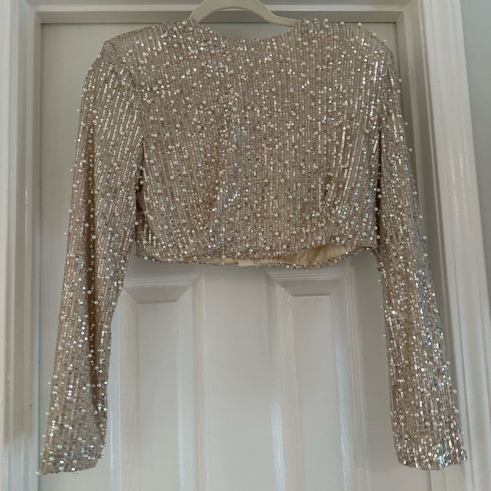 Mable gold pearl crop top